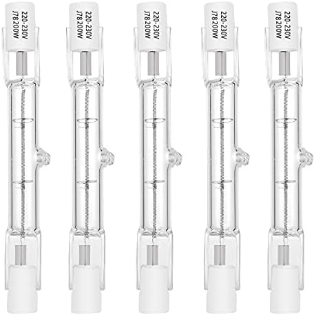 AHEVO 200W R7S Halogen Light Bulbs J Type Linear 78MM Double Ended Floodlight Bulbs 230V 2000LM Dimmable, Warm White, Pack of 5