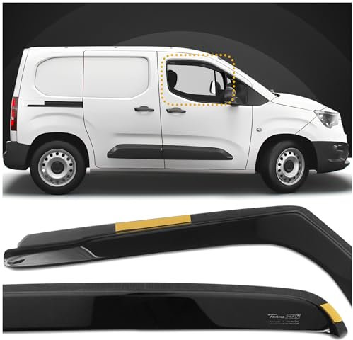 CHROMEMASTER HEKO Kompatibel mit FIAT Doblo 2022+ Seitenscheiben-Windabweiser; Vorne; 2 STK.; Regenabweiser, Windabweiser, Getönt, Stromlinienförmig; Einfache Montage; Schutz vor Wind und Regen
