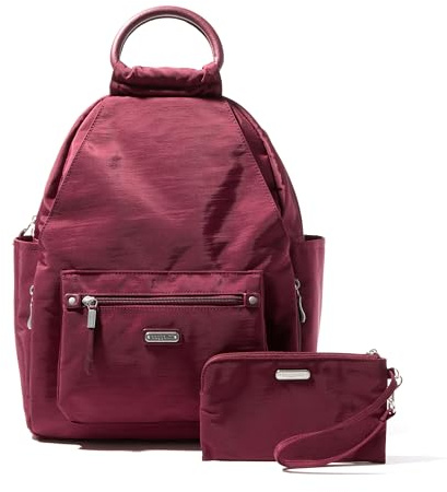 Baggallini All Day Backpack with RFID Phone Wristlet - Lightweight Travel Backpack for Women