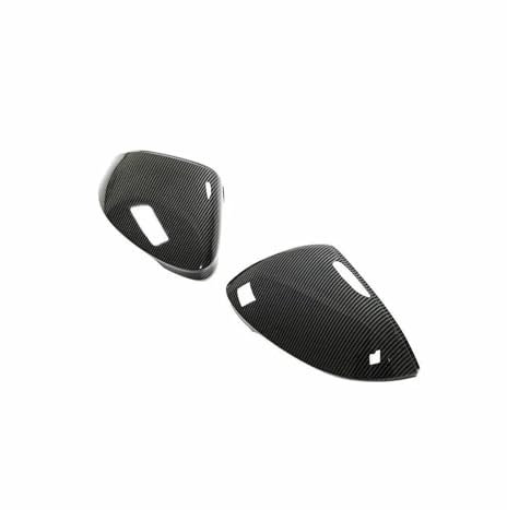 Spiegelkappen Für VW Für Golf 8 MK8 R Für GTI Für W/Lane Assist 2020-2022 Carbon Faser Look Seite Flügel Rückspiegel Abdeckung Fall Kappe Rückspiegel Kappe(Farbe:Kohlefaser-Optik)