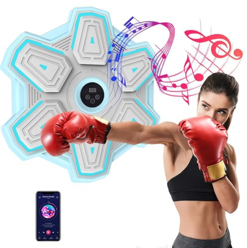 EagerMinds Music Boxing Machine, großer Stil Intelligenter Boxtrainer mit Bluetooth, Elektronische Boxmaschine zur Wandmontage mit 8 Geschwindigkeitsmodi für Kinder/Erwachsene (blau)