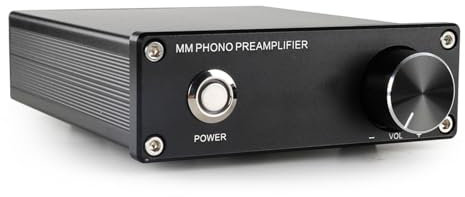 Préampli Phono MM/MC, Préamplificateur De Platine Vinyle, Préampli Hi-FI, avec Volume Réglable, Entrée Et Sortie RCA, Adaptateur Secteur DC12V, pour Mini Phonographe Audio Stéréo