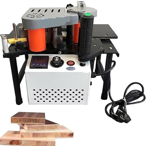 WANGYYDS Encoladora De Cantos Portátil, Encoladora De Cantos De Mano para Carpintería, Encoladora De Cantos De Doble Cara para Bordes Rectos Y Arqueados con Control De Velocidad - Ancho 8-60 mm,Black