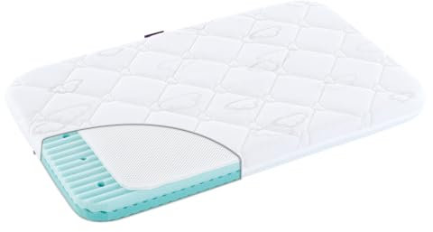 TRÄUMELAND Beistellbett Matratze AIR 50x83x7 cm mit 4 abgerundeten Ecken, atmungsaktive Baby Matratze, Öko-Tex 100 zertifiziert, hautfreundlich, allergikergeeignet, Made in Austria