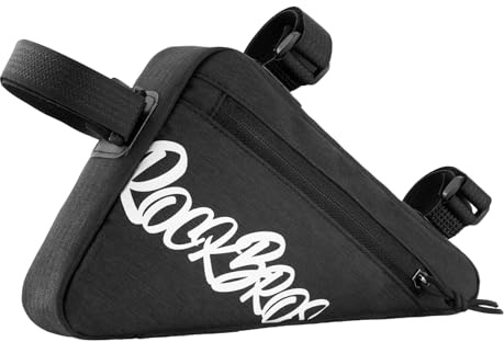 ROCKBROS Fahrrad Rahmentasche Dreieckstasche Werkzeugtasche | Triangle Bag, Fahrradtasche, für MTB Rennrad E Bike, 0,8 L, Schwarz