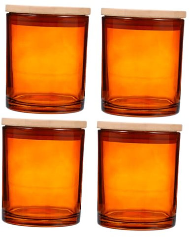 OSALADI 4ensembles Lot De Boîtes à Bougies Avec Couvercle Pour Pot à Bougie Verre Boîte à Bougie Parfumée Pour Aromathérapie