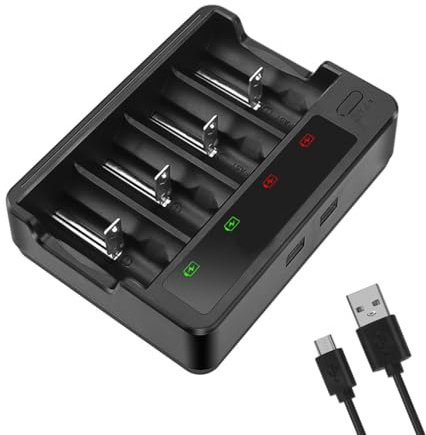 Batterie AA 3 A avancée pour piles rechargeables, fentes de charge rapide USB avec fonction d'arrêt automatique