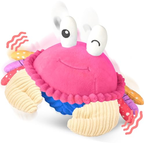 SAIMAND Krabbe Baby Spielzeug 6 7 8 9 10 12 Monate, Musikalische Krabbelspielzeug, Crawling Crab Tummy Time Toy, Babyspielzeug ab 1 2 Jahr Mädchen Jungen (Rosa)