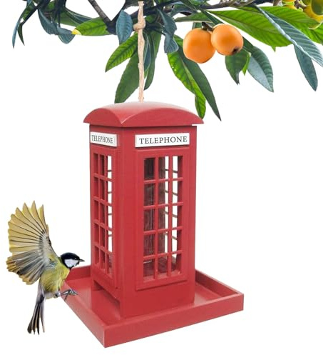 Vogelfutterstation - Hängendes Design | Vogelfutterspender Hängestation | Vogelfutterstation für den Außenbereich zum Anlocken von Wildvögeln im Garten, Balkon, Hinterhof, Terrasse, Rasen und