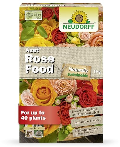 Neudorff Azet Rose Food 1 kg – Organic fertiliser for colourful, fragrant roses with an immediate and long-term effect. For all types of roses and enough for up to 40 plants