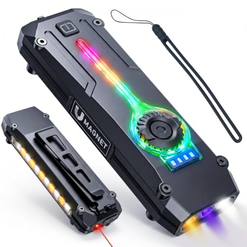 Adewalk EDC101 Torcia LED Ricaricabile USB-C 12 Modalità 1200LM Torcia LED Potente Professionale, Mini Torcia Tattica Flashlight Clip Metallo per Campeggio/Escursionismo/Emergenza