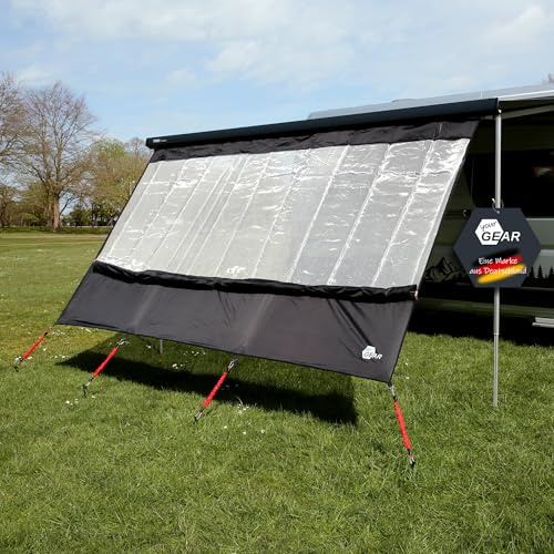 your GEAR Phoenix Sun & Rain 2,4 x 2 m - Markisenvorderwand mit Cover und innovativem Silver-Black-Mesh