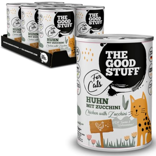 THE GOODSTUFF for Cats Huhn mit Zucchini 6x400g | Katzenfutter Nass mit 70% Huhn | Hochwertig ohne Getreide und Zucker | Katzenfutter Nass Dose | Alleinfutter für Katzen & Kitten Nassfutter