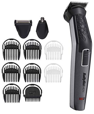 BaByliss MEN 11 in 1 Carbon Titanium Face and Body Multi Grooming Kit with Nose Trimmer and Foil Shaver Attachments