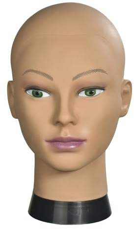 RSM Mannequin-Kopf, weiblich ohne Haare, zum Üben für Perückenherstellung und Ausstellen von Perücken, mit Klemme…