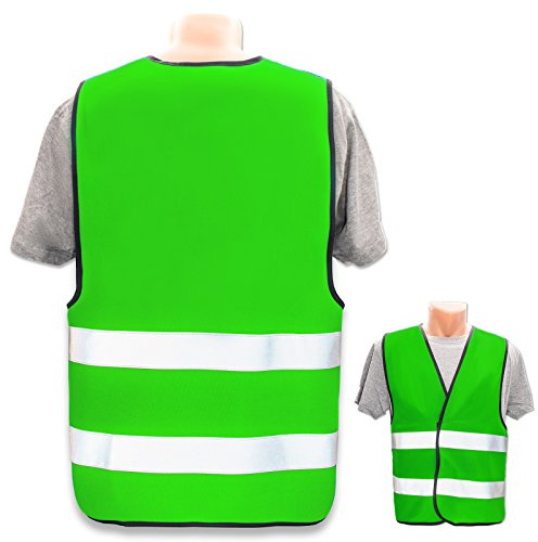 Warnweste selbst gestalten mit eigenem Aufdruck * Bedruckt mit Name Text Bild Logo Firma, Farbe & Größe:Neon Grün/Größe M/L, Position & Druckart:Ohne Druck (nur Weste)