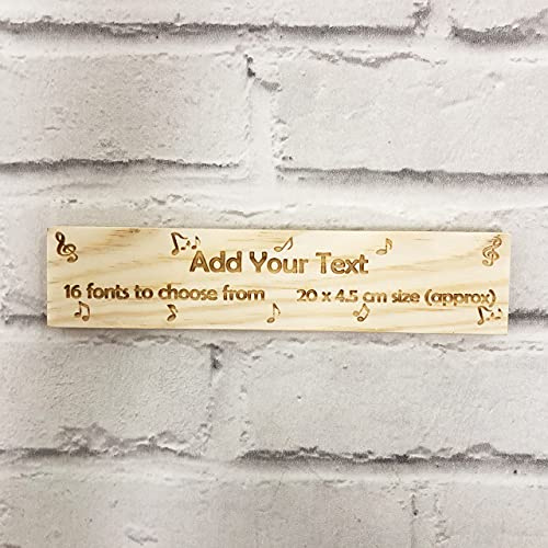 Personalised wooden plaque/sign bespoke childs bedroom door/custom text - Music