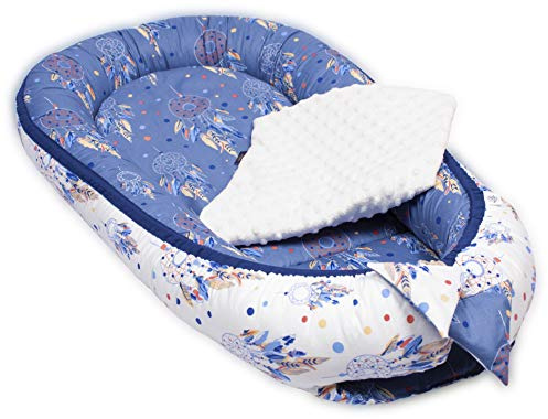 PaLulli® Babynest, multifunktionales Kuschelnest mit Weiches zusätzlicher Matratze, Kokon, Nestchen, Babybett, Reisebett für Neugeborene, 100% Baumwolle Oeko-TEX … (Dream Catchers II)