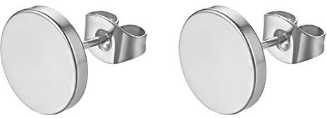Flongo örhängen knapp, 3~14mm rostfria örhängen örhängen örhängen örhängen tunnel illusion avsmalnande cheater faux falska örhängen svart charm charm män, kvinnor örhängen