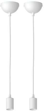 ledscom.de 2 pièces Suspension/lampe à suspendre DORI, blanc mat, 1x E27 max. 60W