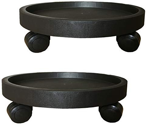 2 Pack of 14 Inch Heavy Duty Plant Caddy with Wheels,Rolling Plant Stand Pot Trolley,Wheeled Planter Saucer Tray,Potted Flower Mover Dolly with Casters Round Coaster for Indoor Outdoor