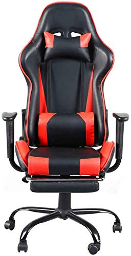 WSJYP Gaming Chair,Racing Office Computer Game Chair Ergonomic Backrest and Seat Height Adjustment Recliner Swivel Rocker,Red