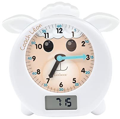 Lexibook Coach Léon Mon Compagnon pour Bien s'endormir, veilleuse, simulateur d'aube et conteur d'histoire, avec câble Secteur, Blanc, Langue française, RLT101FR
