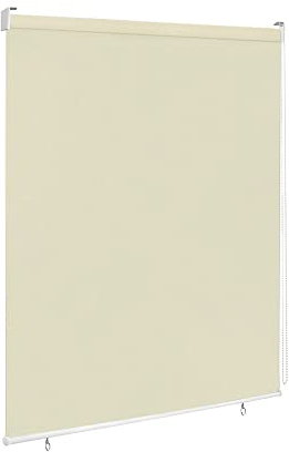 VA-Cerulean - Tenda a rullo per esterni, verticale, tenda avvolgibile per finestre, 140 x 240 cm, colore beige, protezione solare, resistente alle intemperie, oscurante, per finestre e porte