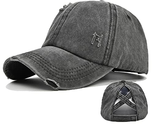 YAMEE Damen Baseballkappe Pferdeschwanz,Basecap Damen Sonnenhut Sonnenschutz,Baseballmütze Damen Vintage Sport Outdoor Cap