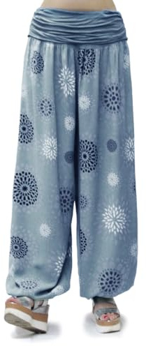 Glamexx24 Pantalón Harems para Mujer - Pantalón Aladino Ligero Hinchado, Saruel, Yoga, Bombacho, Informal de Verano