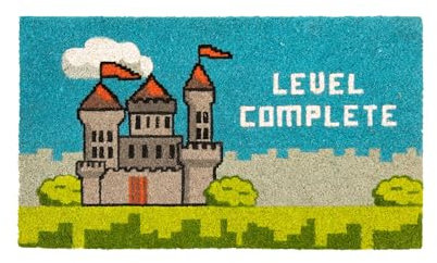 FISURA – Felpudo Original “Level Complete” de Coco con Base Antideslizante de PVC. Felpudo Entrada casa. Pintado a Mano. Medidas: 70 cm x 40 cm.