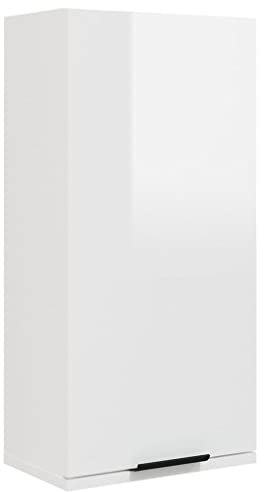 vidaXL Armario de Baño de Pared Mueble Aparador Tocador Aseo Espacio Almacenamiento Ducha Organizador Decorativo en Casa Blanco Brillo