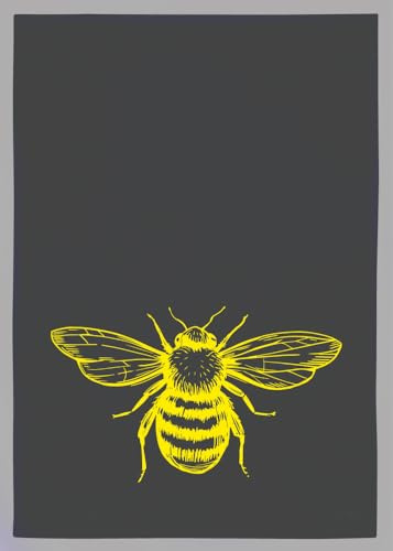 Geschirrtuch grau, fleißiges Bienchen