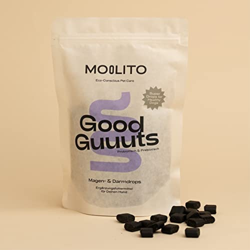 Moolito Good GUUUTs – Magenschutz für Hunde – Hundeleckerlies mit Probiotika und Präbiotika Hund für gesunde Magen Darmflora Hund – Getreidefrei, Monoprotein, kaltgepresst (320 g)