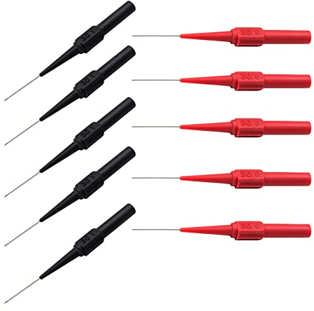 kingsea 10 Stück Sonde Probe Test Pin, 0.7mmTestsonde Multimeter, Edelstahl Kupfer Multimeter Messleitung Sonde Testsonde Nadel für Kfz-Reparatur Sonde Isolationspiercing Kabel