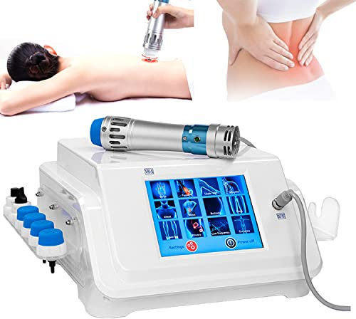 Stoßwellentherapiegerät zur ED-Behandlung, ESWT-Stoßwellentherapiegerät Schock-Physiotherapie-Instrument zur Schmerzlinderung mit 10 Massageköpfen für Nacken-Rücken-Schulter-Fuß