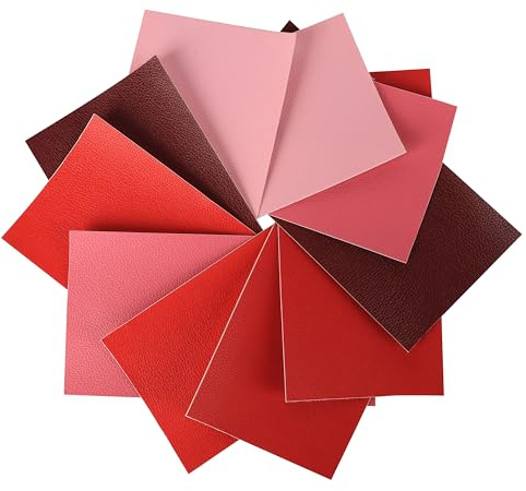 Surriba Lederpatches Selbstklebend, Kunstleder Flicken Reparaturset für Leder Ledersitz Motorrad Sofa Stühle DIY-Basteleien Lederband Rot Art