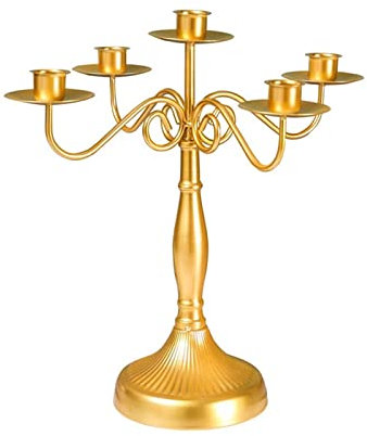 HEXEH Kerzenhalterhalter Mehrköpfiger dekorativer Kerzenständer, antiker Kerzenhalter, romantische Candlelight-Dinner-Requisiten Kandelaber