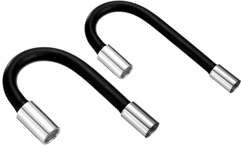sourcing map 2pcs Foaming Extension Tube, Faucet Lengthen Extender, Sink Drain Extension Tube, Bathroom Faucet Extender, Extension Flexible Water Hose Adapter Black (30cm/50cm)