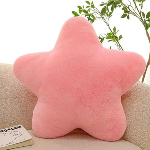Kuschelkissen Kinder, Stern Kinderkissen, Weiche Flauschige Sternenkissen, Kissen Kinderzimmer Sternform Dekokissen für Mädchen & Jungen Zuhause Schlafzimmer,Rosa,60x60cm