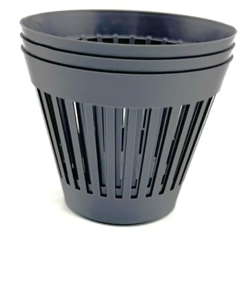 Kimmel Macetero con Ranura, 15 cm, Color Gris, Juego de 3 maceteros para orquídeas, Maceta Decorativa
