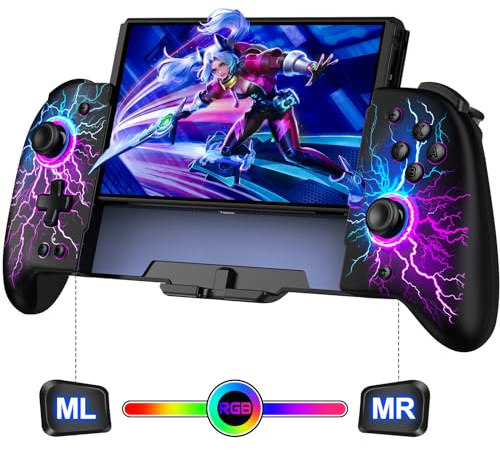 CoguyTech Switch Controller Wireless für Nintendo Switch/OLED, Innovativer Bluetooth Controller mit Turbo Programmierung, RGB Lichteffekte Switch Joypad mit Hall Effekt Sticks