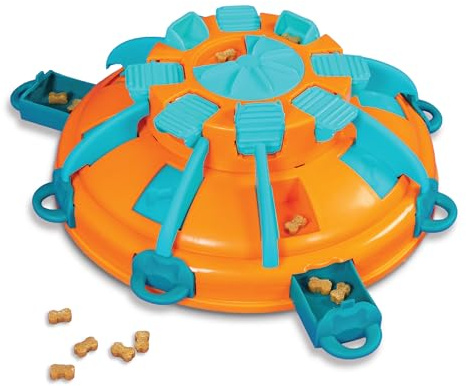 Outward Hound by Nina Ottosson Tower of Treats Level 4 Expert Dog Treat Puzzle for Enrichment, Orange