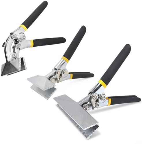 FUANA Costurero de mano de chapa, mandíbula recta Herramientas de doblador de chapa de metal Pinzas de costura de mano recta Pinzas plegables multifunción para aplanar metal, mango de cojín de doble