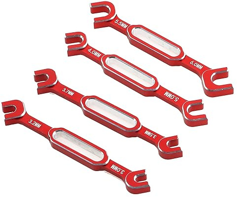 Jrifedptry Wrench Adjustment Push Rod Wrench Turnbuckle Nut Ball End Joint Remover Tool for RC Car Parts Accessories 3/3.2/3.5/3.7/4/5/5.5/6mm-Red