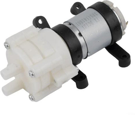 Bomba de diafragma CC apta para acuarios, bajo ruido y diseño compacto con caudal eficiente de 2 l/min, perfecta para uso en peceras