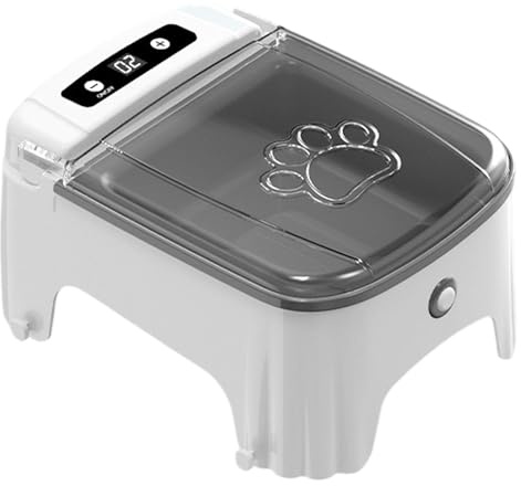 Automatischer Futterspender für Haustiere, zeitgesteuerter Katzenfutterspender, elektrischer Futternapf, automatische Sensing-Technologie, bequeme Futterdosierung, 22,9 x 17,8 x 11,4 cm, für kleine