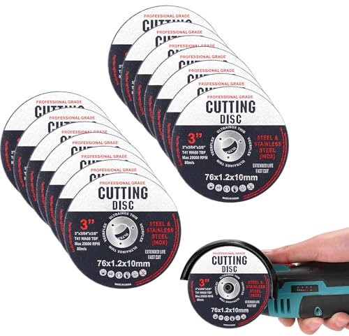 Lot de 12 disques de coupe en métal, disques de meuleuse d'angle, disques de coupe de 76 mm, disques de meuleuse d'angle durables Ultra, disques de meuleuse pour une coupe rapide et précise de