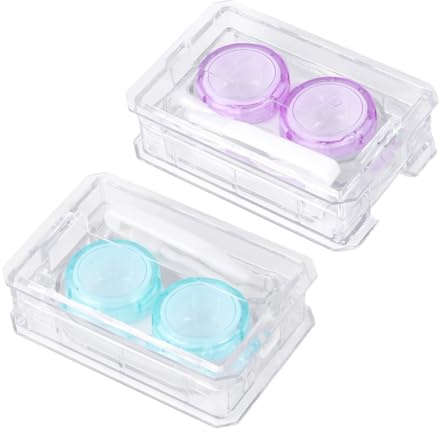 Beavorty 2piezas Estuche para Lentes Caja De Lentes Pequeño Fácil De Transportar Limpiar Unidades Resistente Estuche De Viaje Elegante