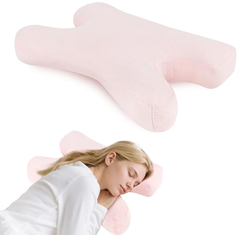 vocheer Oreiller anti-rides, oreillers de beauté ajustables offrant un soutien du cou et un soulagement de la douleur, oreiller alternatif en duvet respectueux de la peau, oreillers ergonomiques au